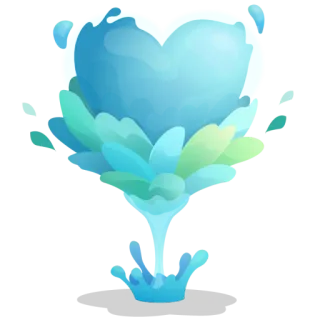 💧 heart, water, plant, blue, love, elemental, aqua telegram sticker
