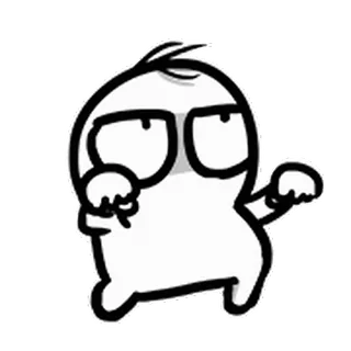 😑 Cartoon, Figur, Skizze, Weiß, Schwarz, Zeichnung whatsapp sticker