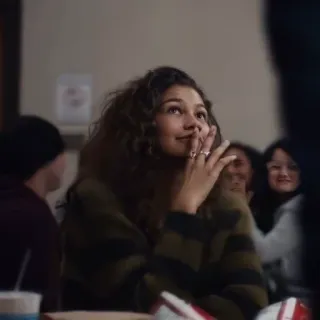 🤍 Rue Bennett Euphoria Euphoria, Rue Bennett, Zendaya, drama, teen telegram sticker