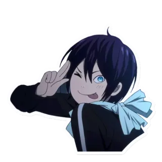 😜 Yato Noragami Anime, Postać, Yato, Noragami, Mruganie, Język, Słodki telegram sticker