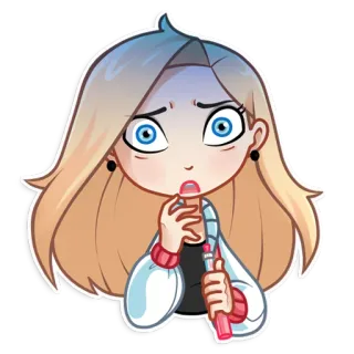 😨 perempuan, kartun, khawatir, selfie, cemas, orang, wanita, karakter telegram sticker
