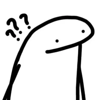 🙄 question, confused, stick figure, cartoon, drawing telegram sticker