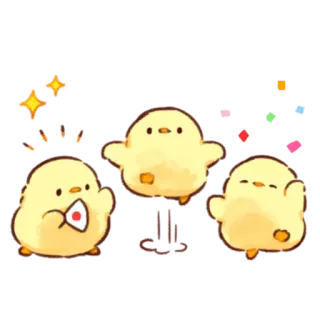 💛 ลูกเจี๊ยบ, น่ารัก, สีเหลือง, นก, คาวาอิ, สัตว์ telegram sticker