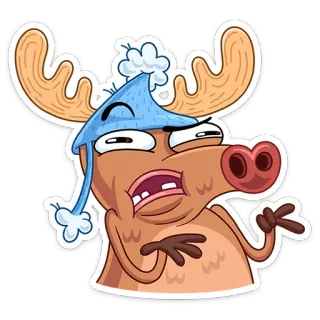 😒 rusa besar, kartun, binatang, lucu, karakter, konyol telegram sticker