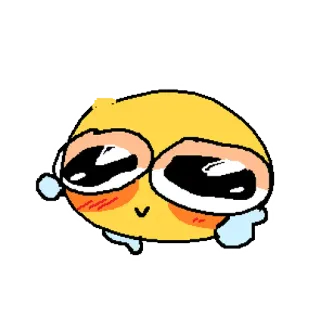 😭 Emoji, Fofo, Amarelo, Desenho animado telegram sticker