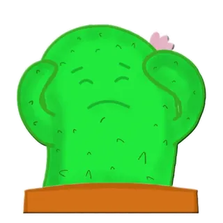 😩 cactus, triste, planta, lindo, dibujo animado, verde whatsapp sticker
