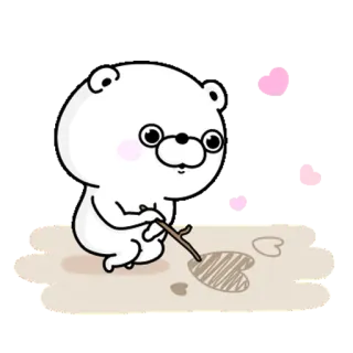 💜 クマ, 漫画, 愛, ハート, イラスト, かわいい, 動物, イラスト telegram sticker
