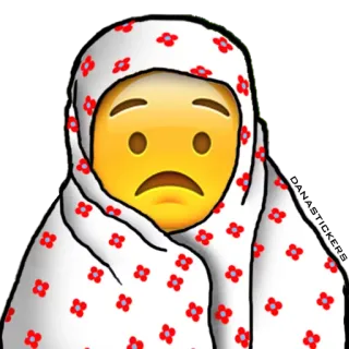 🙁 Emoji, Verdrietig, Bedekt, Bloemen, Wit telegram sticker