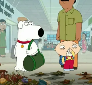 🧸 Brian Griffin Family Guy cartoon, dog, airport, stewie griffin, comedy, family guy telegram sticker