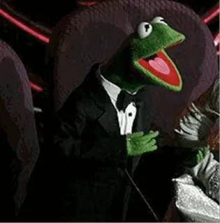 😳 Kermit rana, muppet, kermit, burattino, jim henson, smoking telegram sticker