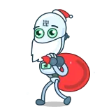 👻 robot, santa, christmas, holiday, festive, cartoon whatsapp sticker