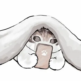 🥞 cat, cute, animal, sticker, pet, kawaii, blanket, phone telegram sticker