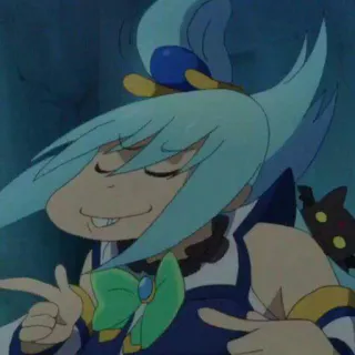 😎 Aqua Konosuba Anime, Konosuba, Aqua, Desenho animado, Engraçado, Personagem telegram sticker
