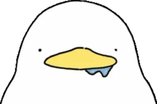 🤤 kaczka, słodki, kreskówka, zwierzę, biały, żółty, ptactwo wodne, ptak telegram sticker
