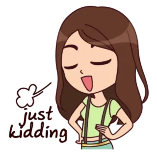 😪 dibujo animado, chica, alegre, mujer, ilustración whatsapp sticker