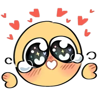 🌝 I love you! miłość, słodkie, emoji, serce, kawaii telegram sticker
