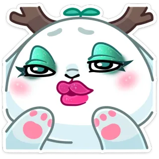 💋 Desenho animado, Animal, Fofo, Adesivo, Beleza, Maquiagem telegram sticker