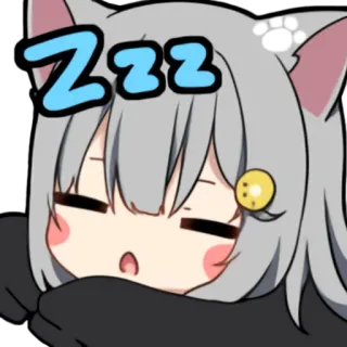 😴 Zzz schlafend, Katze, Anime, süß, Chibi whatsapp sticker