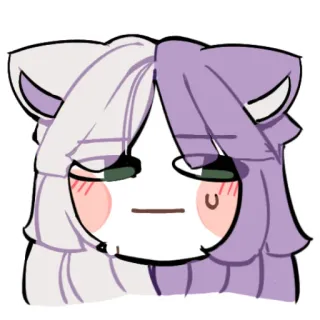 💜 漫画, アニメ, かわいい, 猫, 可愛い, キャラクター telegram sticker