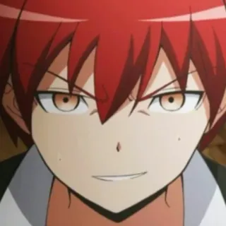 😈 Karma Akabane Assassination Classroom Anime, cabelo ruivo, personagem, personagem de anime, Karma, Akabane, Assassination Classroom telegram sticker