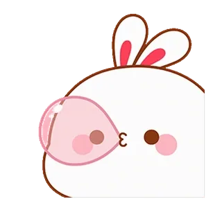 🎈 lapin, lapinou, bulle, mignon, kawaii, animal, dessin animé telegram sticker