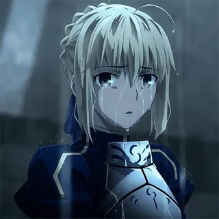 🕸 Saber Fate/stay night Anime, Pleurs, Chevalier, Armure, Fate, Fate/Stay Night, Saber telegram sticker