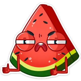 👍 melancia, fruta, joinha, legal, vermelho, comida, desenho animado, fofo whatsapp sticker