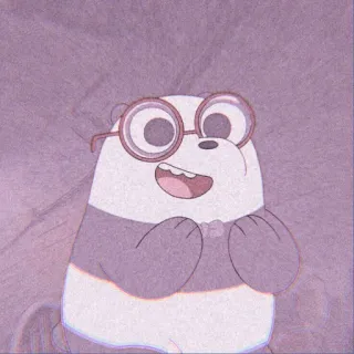 🤓 Panda We Bare Bears パンダ, ぼくらベアベアーズ, アニメ, クマ, メガネ, 可愛い telegram sticker