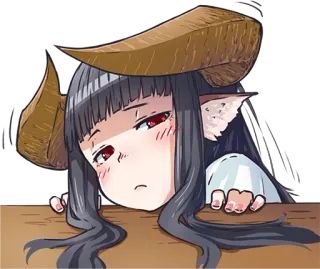 😐 Anime, Chica, Cuernos, Lindo, Demonio whatsapp sticker