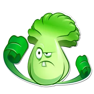 💪 ต้นไม้, การ์ตูน, ผัก, ผักกาดขาว, ตลก telegram sticker