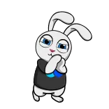 😊 conejo, dibujo animado, lindo, personaje, animal whatsapp sticker