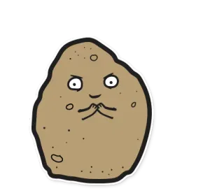 😏 potato, funny, cartoon, food, vegetable, character telegram sticker