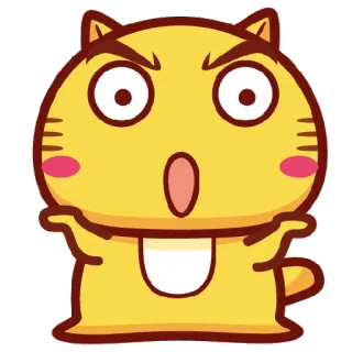 😤 Cartoon, Süß, Lustig, Sticker, Tier, Katze, Gelb telegram sticker