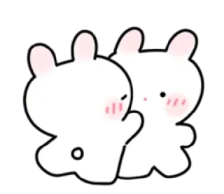 💭 兔子, 可爱, 贴纸, 动物, 卡通 telegram sticker