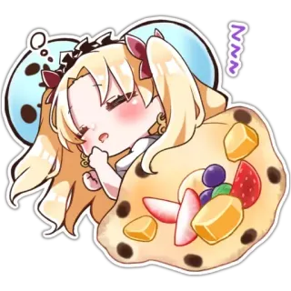 😴 ~~~ endormi, mignon, animé, chibi, dormir, fatigué, fruit telegram sticker