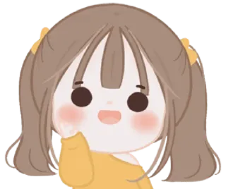 👌 dessin animé, fille, mignon, autocollant whatsapp sticker