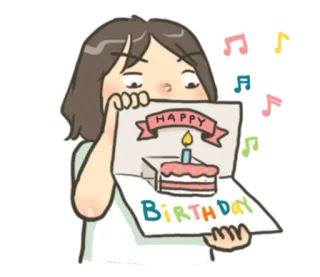 🎂 HAPPY BIRTHDAY 생일, 카드, 케이크, 축하, 행복, 음악 whatsapp sticker