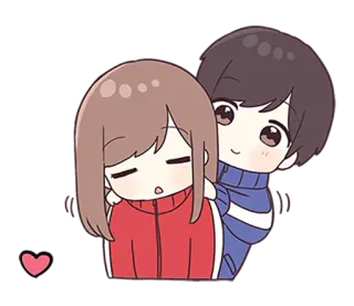🌟 Anime, Casal, Amor, Abraço, Relacionamento, Desenho animado, Fofo telegram sticker