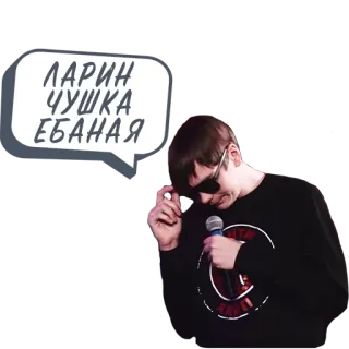 🙈 Larin ЛАРИН ЧУШКА ЕБАНАЯ ofensivo, ruso, palabrotas telegram sticker