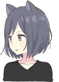 😒 Anime, Telinga kucing, Lucu, Kartun telegram sticker