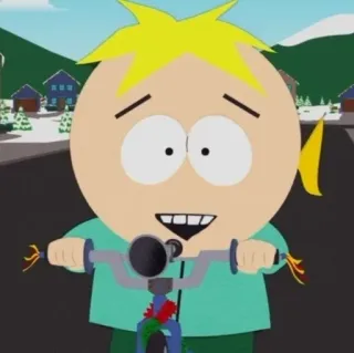 🌟 Butters Stotch South Park butters, south park, dibujos animados, comedia, animación, personaje, bicicleta whatsapp sticker