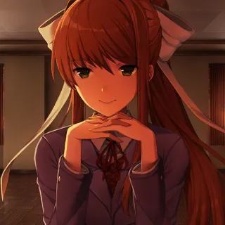 ☺️ Monika Doki Doki Literature Club! Anime, Manga, Videogame, Schattig, Meisje telegram sticker