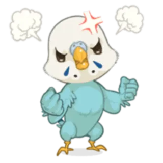 😤 злой, птица, мультфильм, милый, раздраженный, эмодзи telegram sticker
