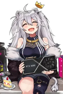👑 RTX 3090 Anime, Femme, Technologie, Ordinateur, Carte Graphique, Fête whatsapp sticker