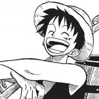 😄 Luffy One Piece Luffy, One Piece, Anime, Manga, Pirate, Chapeau de paille telegram sticker