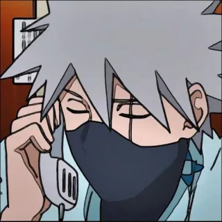 📞 Kakashi Hatake Naruto 卡卡西, 火影忍者, 动漫, 漫画, 角色, 忍者 telegram sticker