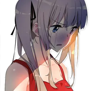 😭 chica anime, llorando, triste, lágrimas, emocional, manga, anime telegram sticker