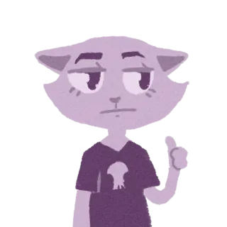👍 кот, отношение, саркастический, персонаж, палец, жест telegram sticker