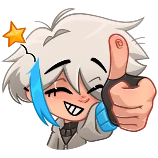 👍 anime, cartoon, thumbs up, positive, friendly, approval, cute telegram sticker