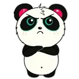 🙄 panda, angry, cartoon, animal, cute, sticker telegram sticker